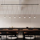SONNEMAN Suspenders 96" 1-Tier V-Line Etched Glass Cone Luminaires Satin Black Linear Pendant Light