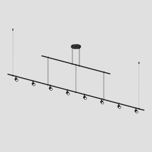 SONNEMAN Suspenders 96" 2-Tier Precise Aimable Cylinders With Flood Lens Trim Satin Black Linear Flush Mount Lighting