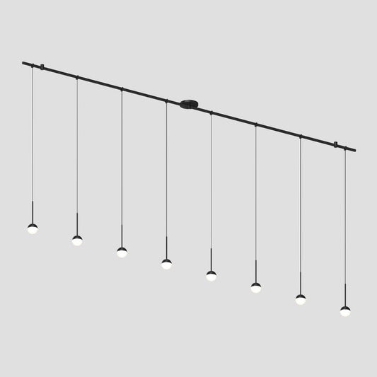 SONNEMAN Suspenders 96" Single Cord White Ball Satin Black Linear Surface Flush Mount Lighting