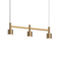 SONNEMAN Systema Staccato 3-Light Brass Drum Shade Linear Pendant Light