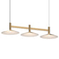 SONNEMAN Systema Staccato 3-Light Brass Linear Pendant Light With Shallow Cone Shade