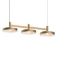 SONNEMAN Systema Staccato 3-Light Brass Pan Shade Linear Pendant Light