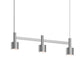 SONNEMAN Systema Staccato 3-Light Bright Satin Aluminum Drum Shade Linear Pendant Light