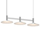 SONNEMAN Systema Staccato 3-Light Bright Satin Aluminum Linear Pendant Light With Shallow Cone Shade
