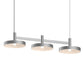 SONNEMAN Systema Staccato 3-Light Bright Satin Aluminum Pan Shade Linear Pendant Light
