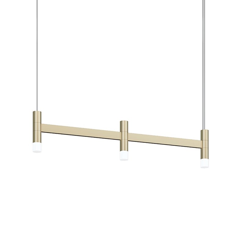 SONNEMAN Systema Staccato 3-Light LED Brass Finish Linear Suspension Pendant Light