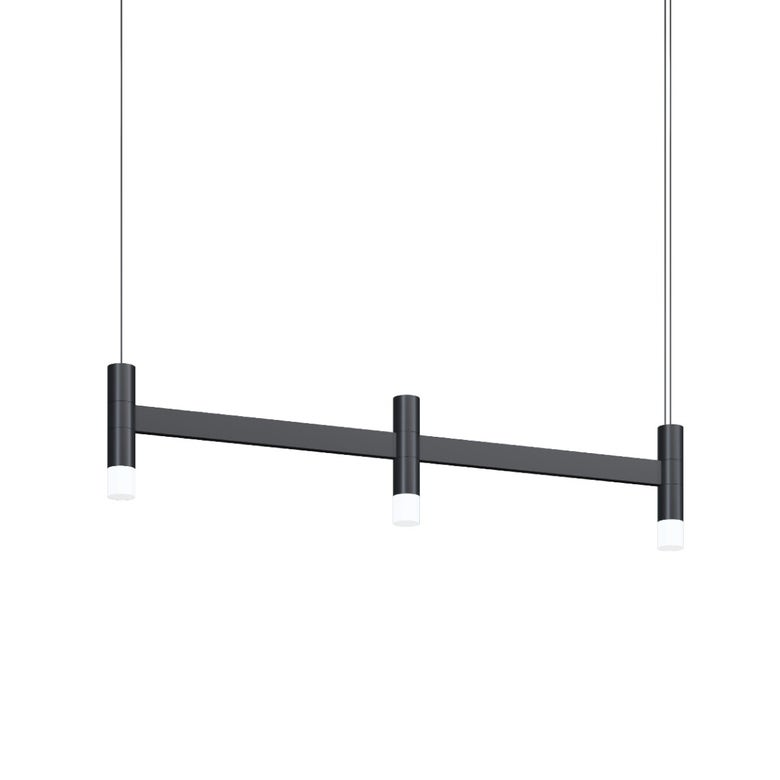 SONNEMAN Systema Staccato 3-Light LED Satin Black Linear Suspension Pendant Light