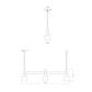 SONNEMAN Systema Staccato 3-Light Satin Black Drum Shade Linear Pendant Light
