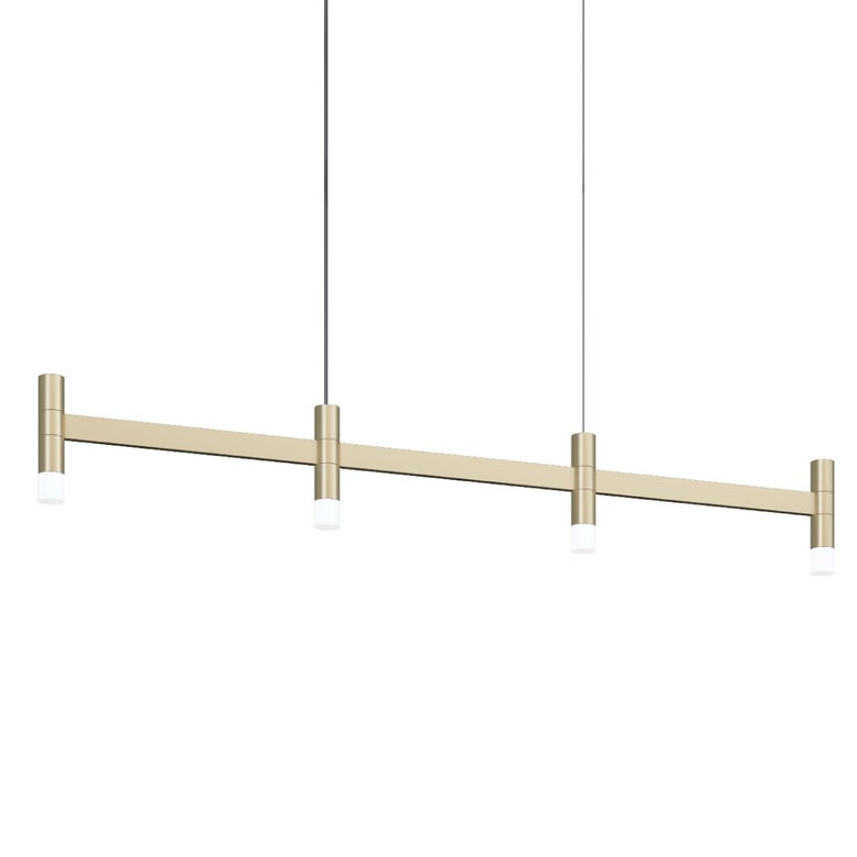 SONNEMAN Systema Staccato 4-Light LED Brass Finish Linear Suspension Pendant Light