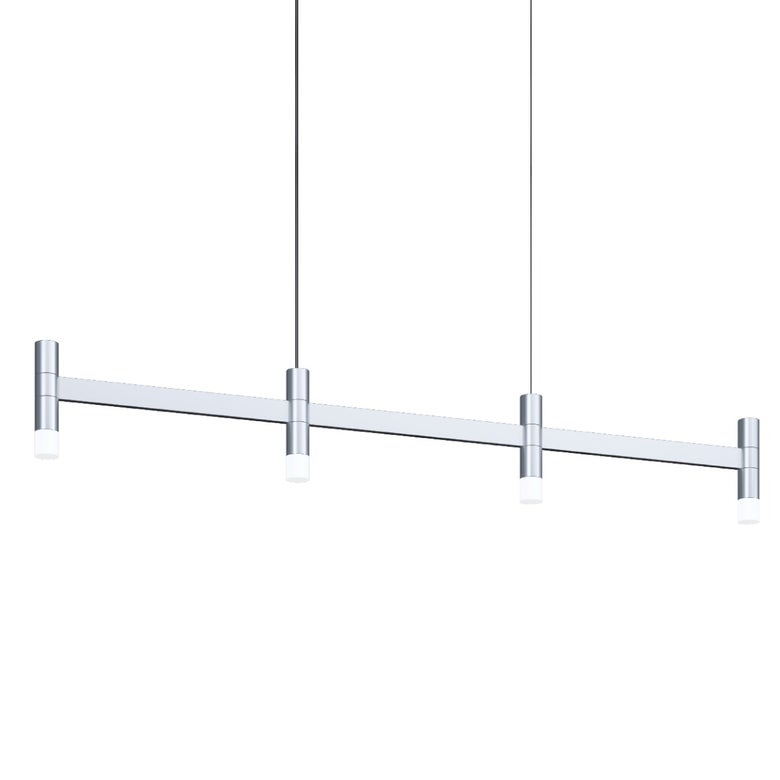 SONNEMAN Systema Staccato 4-Light LED Bright Satin Aluminum Linear Suspension Pendant Light