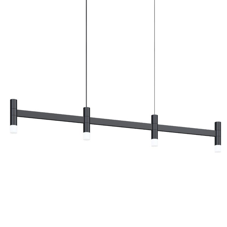 SONNEMAN Systema Staccato 4-Light LED Satin Black Linear Suspension Pendant Light