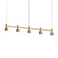 SONNEMAN Systema Staccato 5-Light LED Brass Drum Shade Linear Suspension Pendant Light