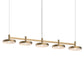 SONNEMAN Systema Staccato 5-Light LED Brass Pan Shade Linear Suspension Pendant Light