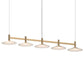 SONNEMAN Systema Staccato 5-Light LED Brass Shallow Cone Shade Linear Suspension Pendant Light