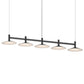 SONNEMAN Systema Staccato 5-Light LED Satin Black Shallow Cone Shade Linear Suspension Pendant Light