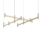 SONNEMAN Systema Staccato Hash 16-Light Brass Frosted Acrylic Shade Chandelier