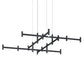 SONNEMAN Systema Staccato Hash 28-Light Satin Black Frosted Acrylic Shade Chandelier