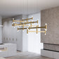 SONNEMAN Systema Staccato Offset 28-Light Brass Frosted Acrylic Shade Chandelier