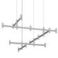 SONNEMAN Systema Staccato Offset 28-Light Bright Satin Aluminum Frosted Acrylic Shade Chandelier