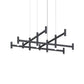 SONNEMAN Systema Staccato Square 20-Light Satin Black Frosted Acrylic Shade Chandelier