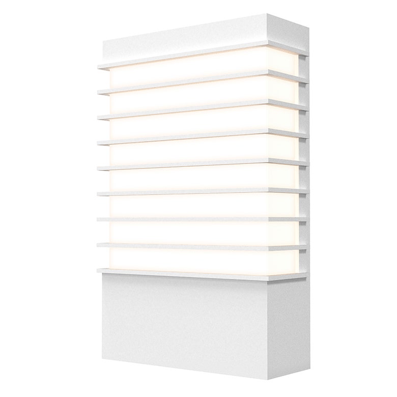 SONNEMAN Tawa 13" Wide 1-Light LED Textured White Optical Acrylic Shade Wall Sconce