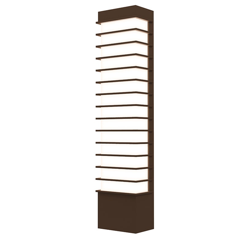 SONNEMAN Tawa 21" Slim 1-Light LED Textured Bronze Optical Acrylic Shade Wall Sconce