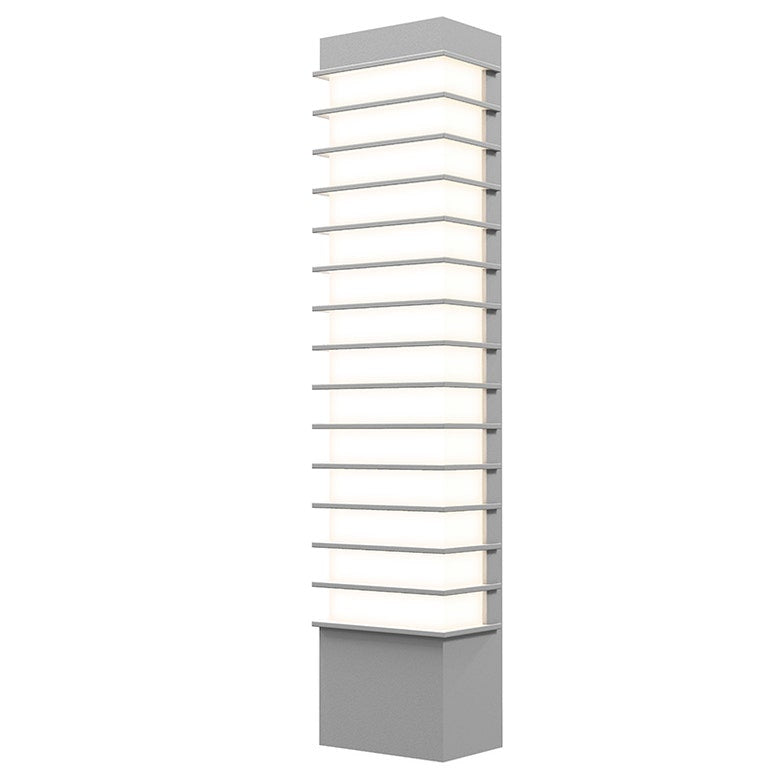 SONNEMAN Tawa 21" Slim 1-Light LED Textured Gray Optical Acrylic Shade Wall Sconce