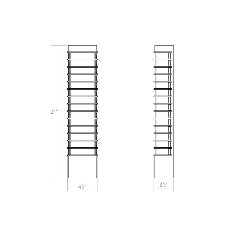 SONNEMAN Tawa 21" Slim 1-Light LED Textured White Optical Acrylic Shade Wall Sconce