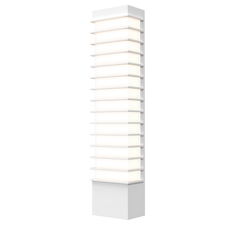 SONNEMAN Tawa 21" Slim 1-Light LED Textured White Optical Acrylic Shade Wall Sconce