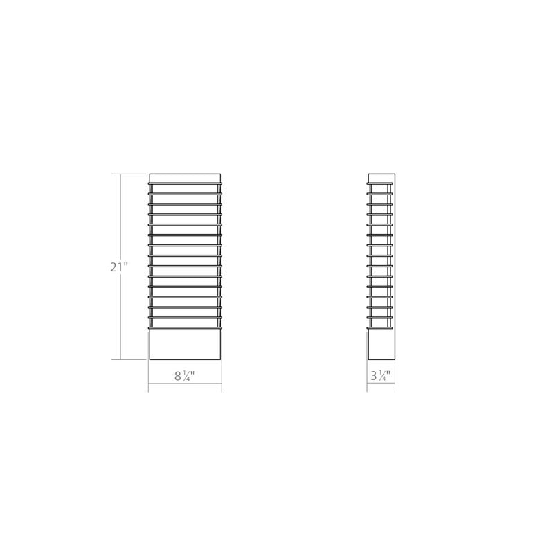 SONNEMAN Tawa 21" Wide 1-Light LED Textured Gray Optical Acrylic Shade Wall Sconce