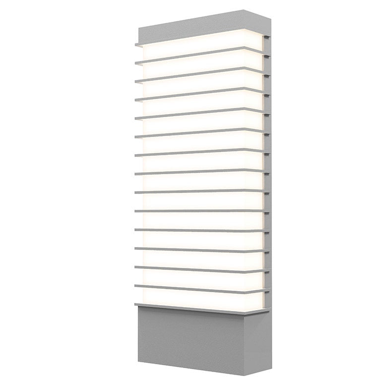 SONNEMAN Tawa 21" Wide 1-Light LED Textured Gray Optical Acrylic Shade Wall Sconce