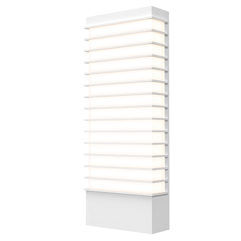 SONNEMAN Tawa 21" Wide 1-Light LED Textured White Optical Acrylic Shade Wall Sconce