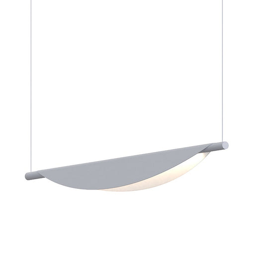SONNEMAN Tela 40" 1-Light LED Dove Gray Metal Shade Single Pendant Light