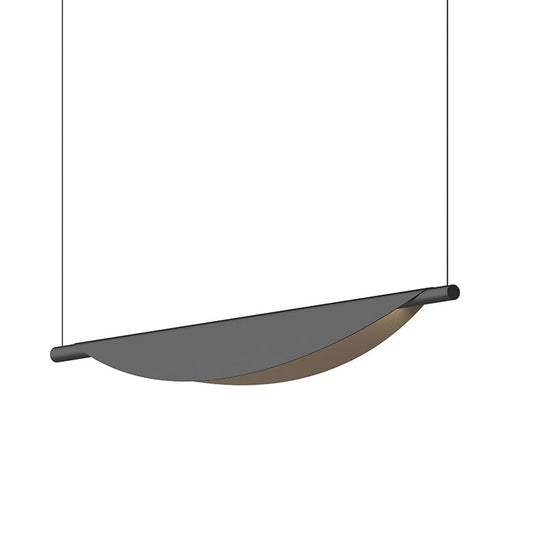 SONNEMAN Tela 40" 1-Light LED Satin Black Metal Shade Single Pendant Light
