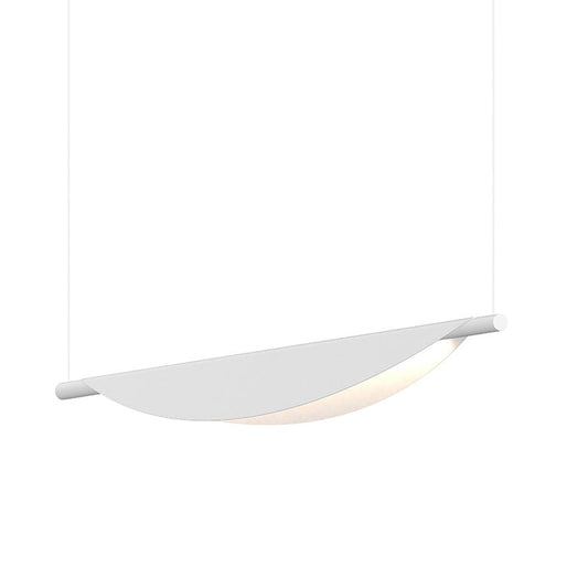 SONNEMAN Tela 40" 1-Light LED Satin White Metal Shade Single Pendant Light