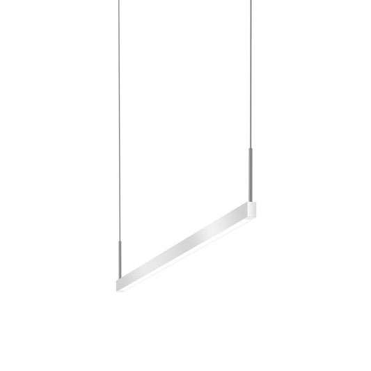 SONNEMAN Thin-Line 36" 1-Light LED One Sided Bright Satin Aluminum Optical Acrylic Shade Linear Suspension Pendant Light With 20FT Cord Length