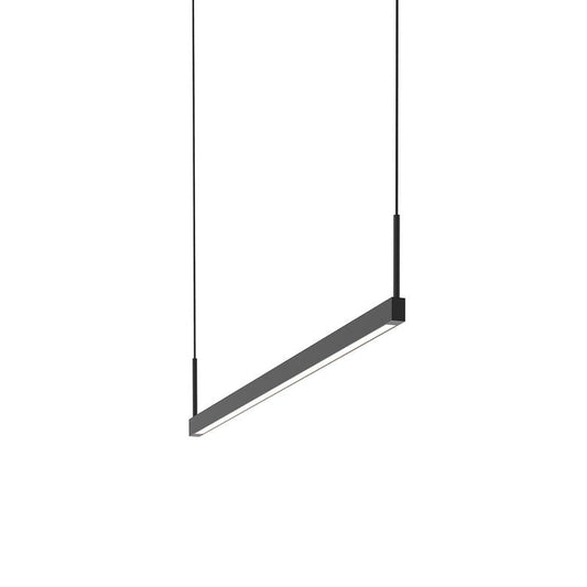 SONNEMAN Thin-Line 36" 1-Light LED One Sided Satin Black Optical Acrylic Shade Linear Suspension Pendant Light With 20FT Cord Length