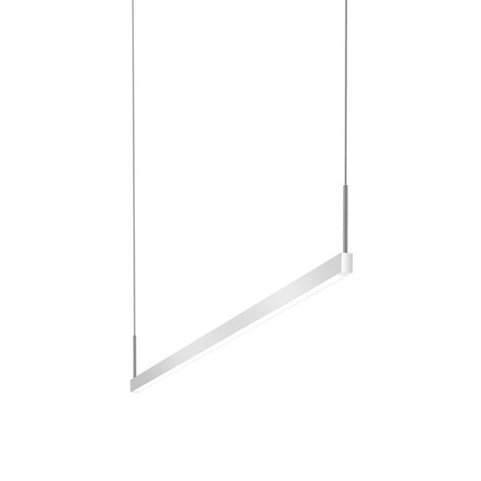 SONNEMAN Thin-Line 48" 1-Light LED One Sided Bright Satin Aluminum Optical Acrylic Shade Linear Suspension Pendant Light With 20FT Cord Length