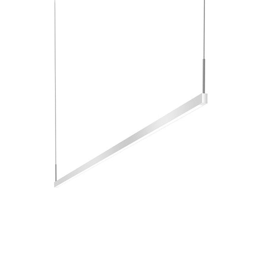 SONNEMAN Thin-Line 72" 1-Light LED One Sided Bright Satin Aluminum Optical Acrylic Shade Linear Suspension Pendant Light With 20FT Cord Length