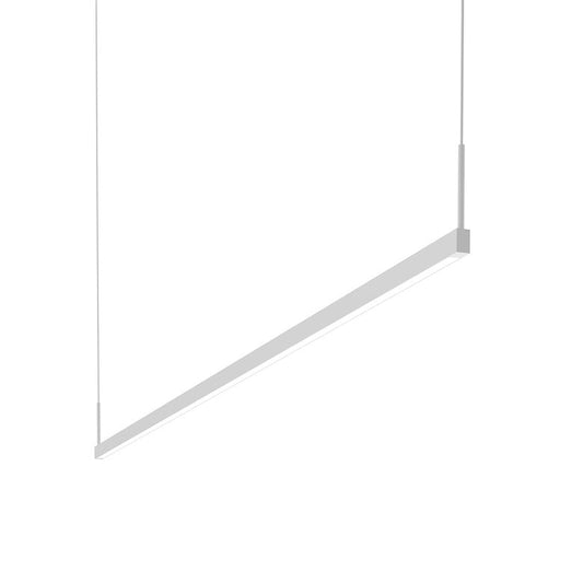 SONNEMAN Thin-Line 72" 1-Light LED One Sided Satin White Optical Acrylic Shade Linear Suspension Pendant Light With 20FT Cord Length