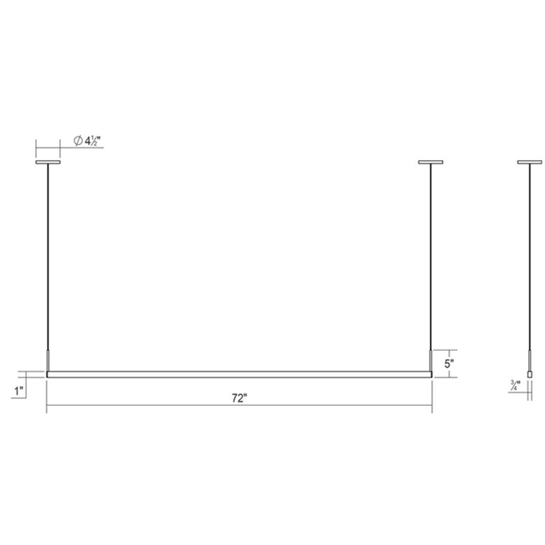 SONNEMAN Thin-Line 72" 2-Light LED Two Sided Bright Satin Aluminum Optical Acrylic Shade Linear Suspension Pendant Light