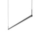 SONNEMAN Thin-Line 72" 2-Light LED Two Sided Satin Black Optical Acrylic Shade Linear Suspension Pendant Light With 20FT Cord Length