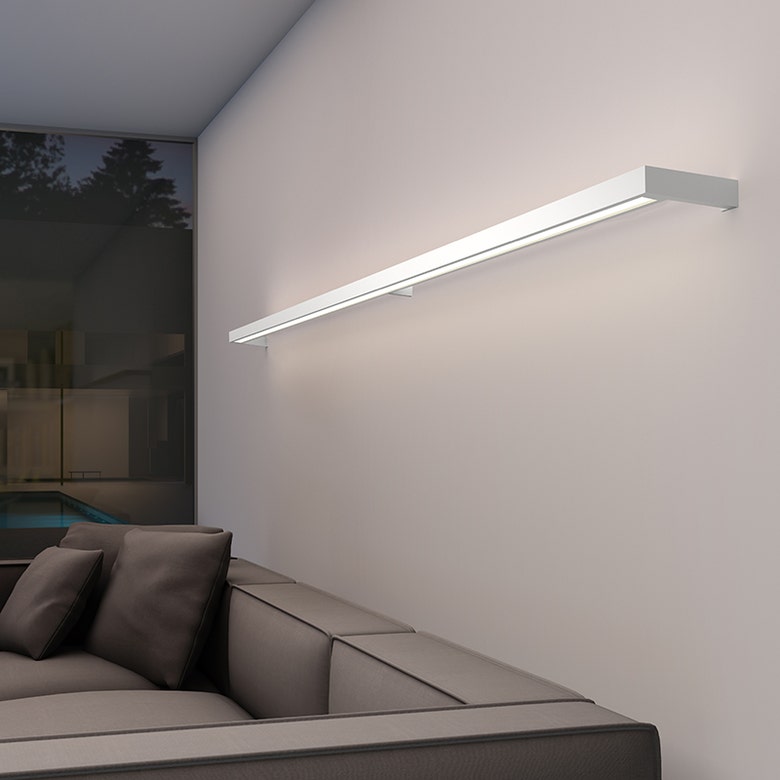 SONNEMAN Thin-Line 8' One-Sided 1-Light LED Bright Satin Aluminum Optical Acrylic Shade Wall Bar Lighting