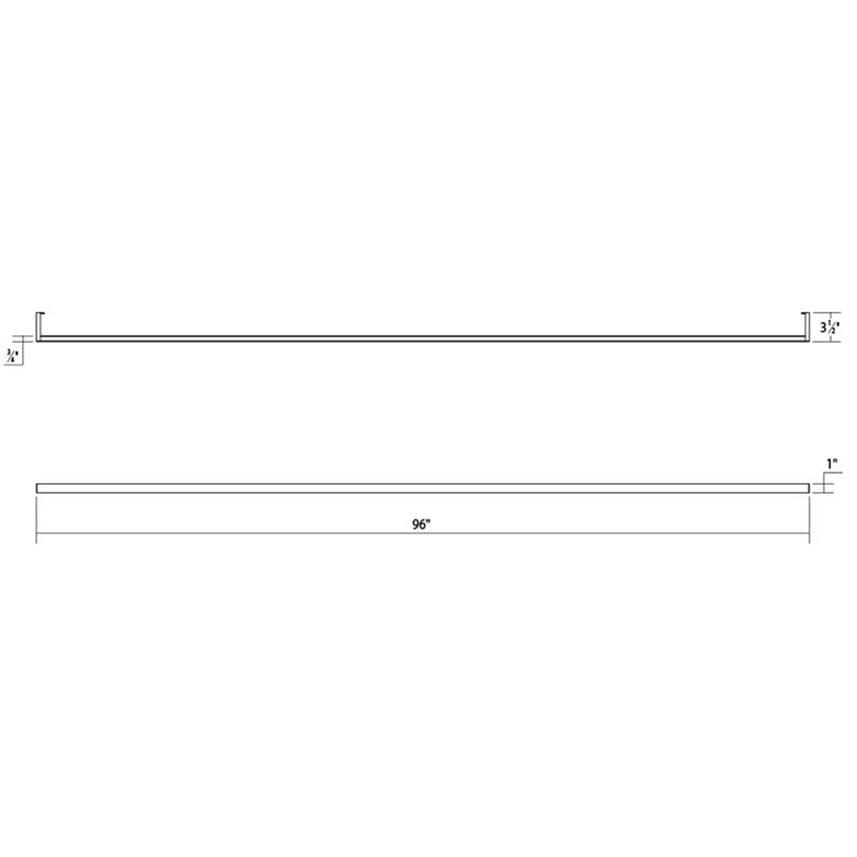 SONNEMAN Thin-Line 8' One-Sided 1-Light LED Bright Satin Aluminum Optical Acrylic Shade Wall Bar Lighting