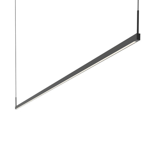 SONNEMAN Thin-Line 96" 1-Light LED One Sided Satin Black Optical Acrylic Shade Linear Suspension Pendant Light With 20FT Cord Length