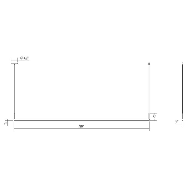 SONNEMAN Thin-Line 96" 1-Light LED One Sided Satin White Optical Acrylic Shade Linear Suspension Pendant Light