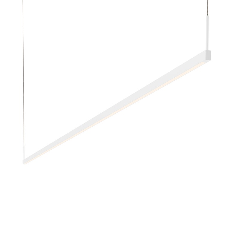 SONNEMAN Thin-Line 96" 1-Light LED One Sided Satin White Optical Acrylic Shade Linear Suspension Pendant Light With 20FT Cord Length