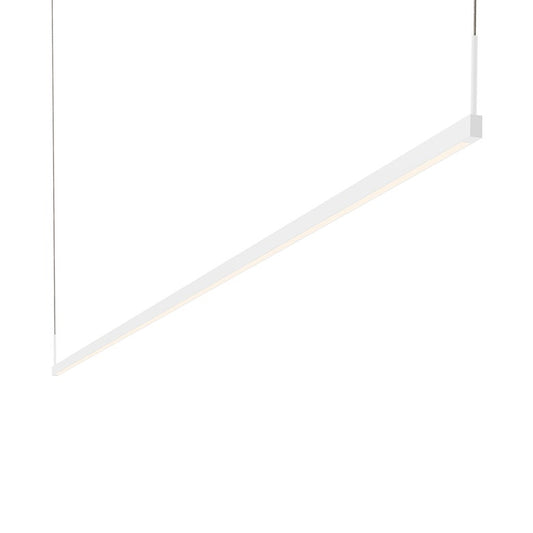 SONNEMAN Thin-Line 96" 1-Light LED One Sided Satin White Optical Acrylic Shade Linear Suspension Pendant Light With 20FT Cord Length