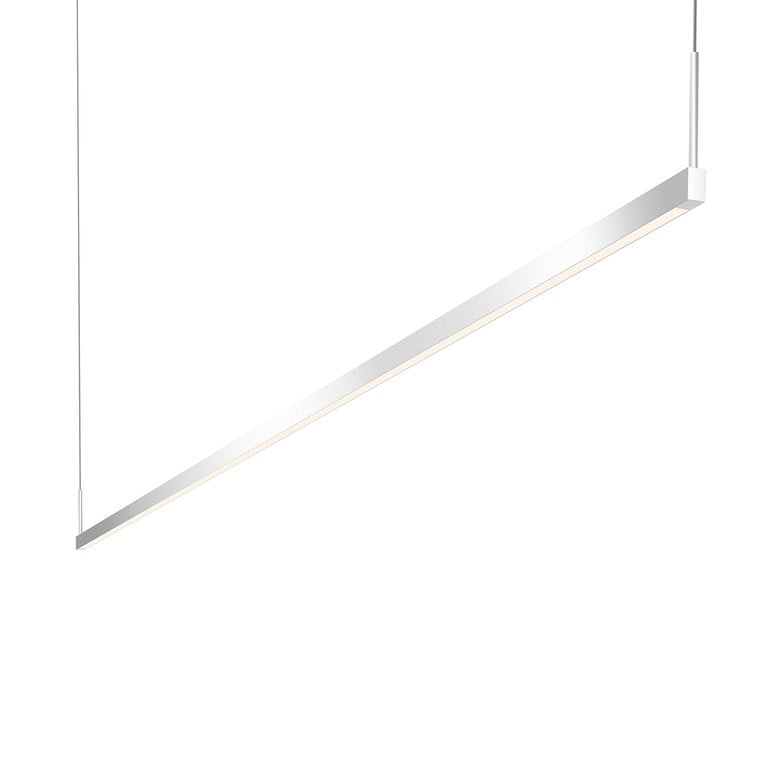 SONNEMAN Thin-Line 96" 2-Light LED Two Sided Bright Satin Aluminum Optical Acrylic Shade Linear Suspension Pendant Light With 20FT Cord Length