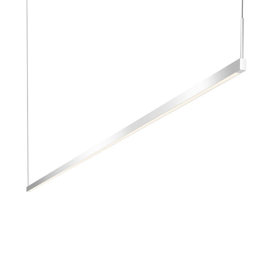 SONNEMAN Thin-Line 96" 2-Light LED Two Sided Bright Satin Aluminum Optical Acrylic Shade Linear Suspension Pendant Light With 20FT Cord Length